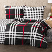 Lenjerie de pat din flanelă 4Home Cub negru, 220 x 200 cm, 2 buc. 70 x 90 cm