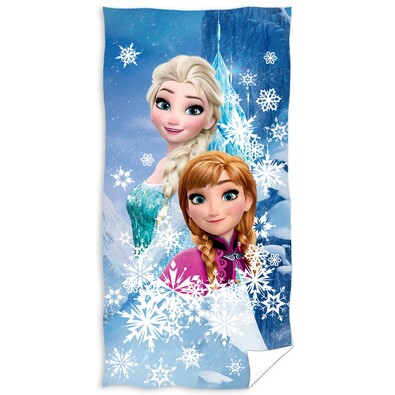 Ręcznik kąpielowy Kraina lodu Frozen płatki śniegu, 70 x 140 cm