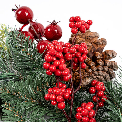 Різдвяний вінок Berry and Pinecone, червоний, 45 x 10 x 39 см