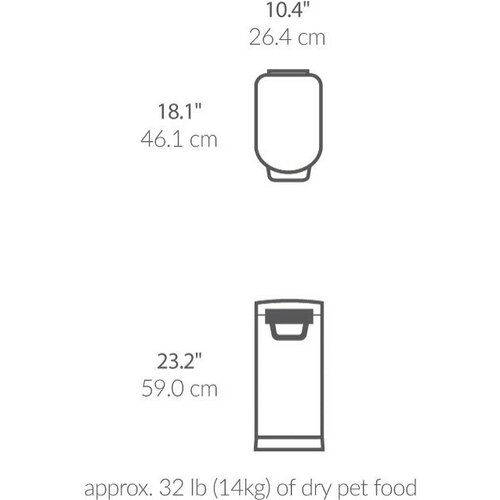 Simplehuman Kontejner na suché krmivo s pojistkou 30 l, bílá