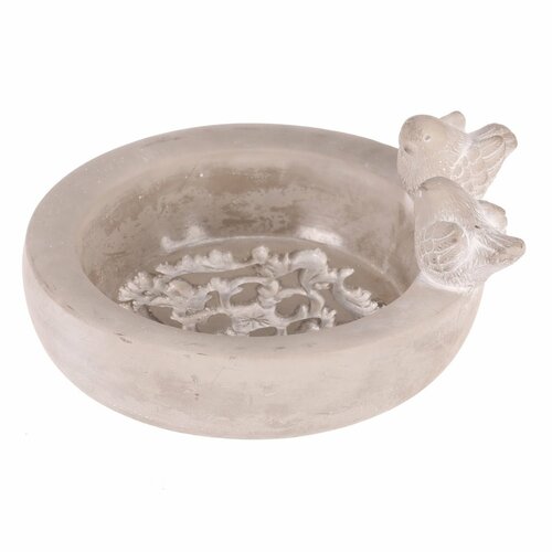 Alimentator pentru păsări din beton Cerc, gri , 25x 22 x 12 cm