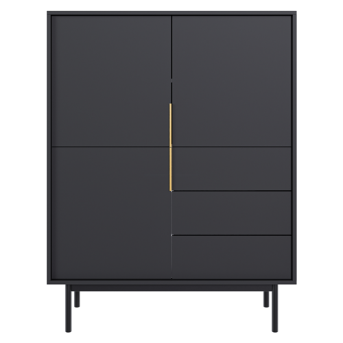 VIVALA 3D3S komód, fekete