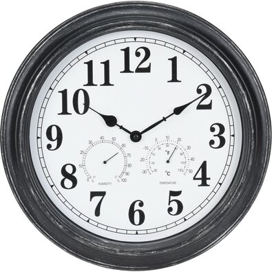 Venkovní nástěnné hodiny s termometrem a hydrometrem, 40 cm