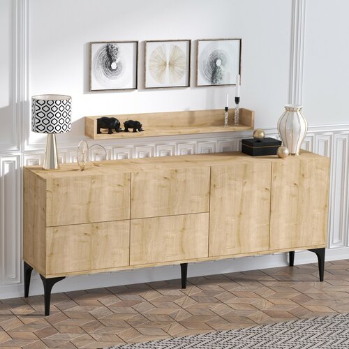 Schrank mit Wandregal Stella Sapphire Oak