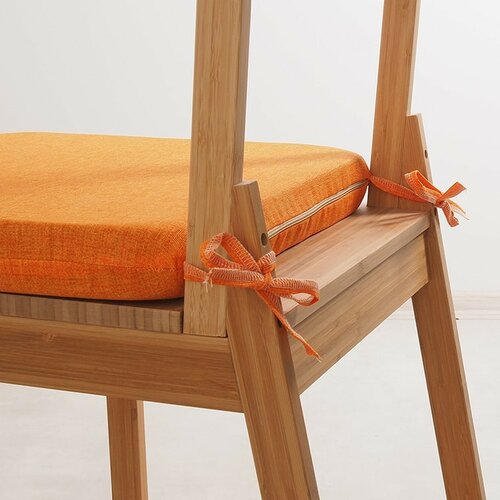 Pernă de scaun B.E.S. Petrovice cu șnururi, portocaliu, 40 x 40 cm