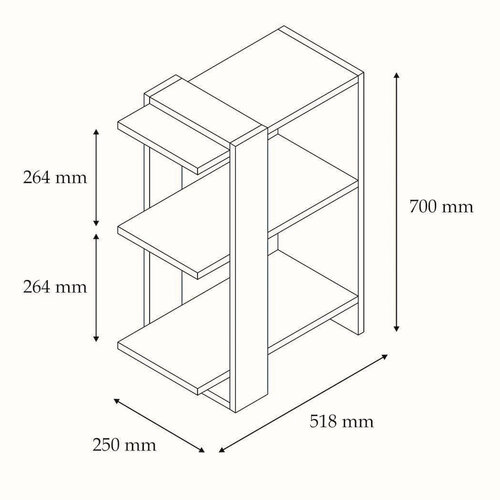Biblioteczka Gaye Walnut White