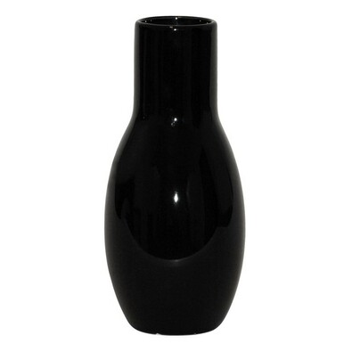 Keramická váza lesklá čierna, 20,5 cm