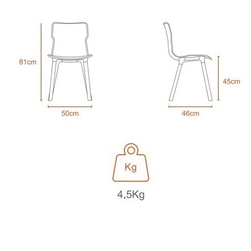 Židle Duo wood Stone 50,3 x 46,3 x 80,9 cm