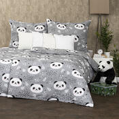 4Home Krepové povlečení Nordic Panda, 160 x 200 cm, 70 x 80 cm