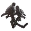 Gusseiserner Haken Vögel auf einem Zweig schwarz, 12 x 13 cm