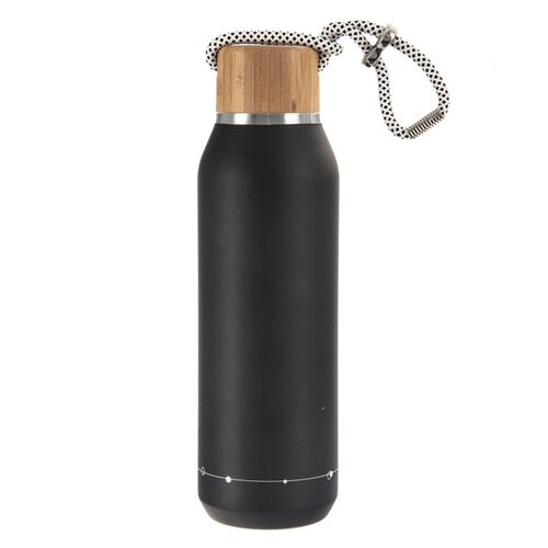 Orion Thermo palack, rozsdamentes acél/bambusz 0,6 l fekete