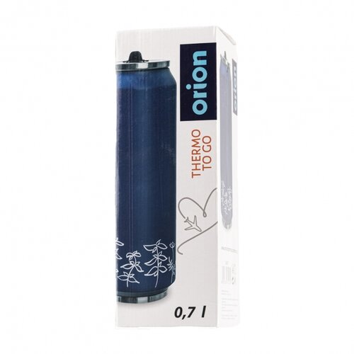 Orion Rét fém termosz palack, 0,7 l, kék