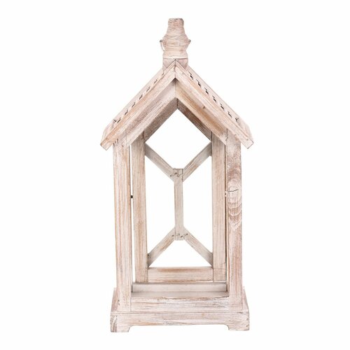 Zestaw drewnianych latarni Vilche 2 szt., biało-brązowy