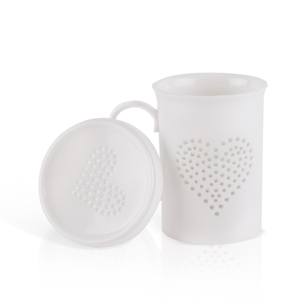 Orion Porcelánový hrnček s pokrievkou Light, srdce, 420 ml