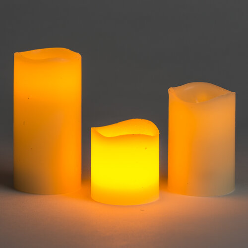 Sada voskových LED svíček, 3 kusy