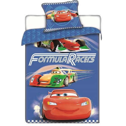 Cars Formula Racers pamut ágyneműhuzat, 140 x 200 cm, 70 x 90 cm
