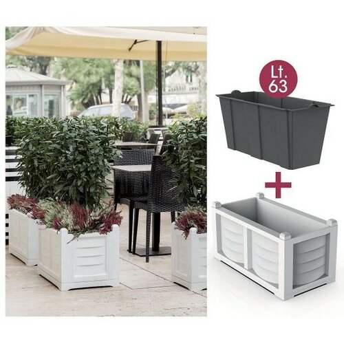 Bama Veliko prostorninski korit z posodo zasejanje Arredo antracit, 79 x 35 x 37 cm