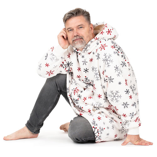 4Home Bluza z barankiem mikroplusz Snowflakes, uni L męska