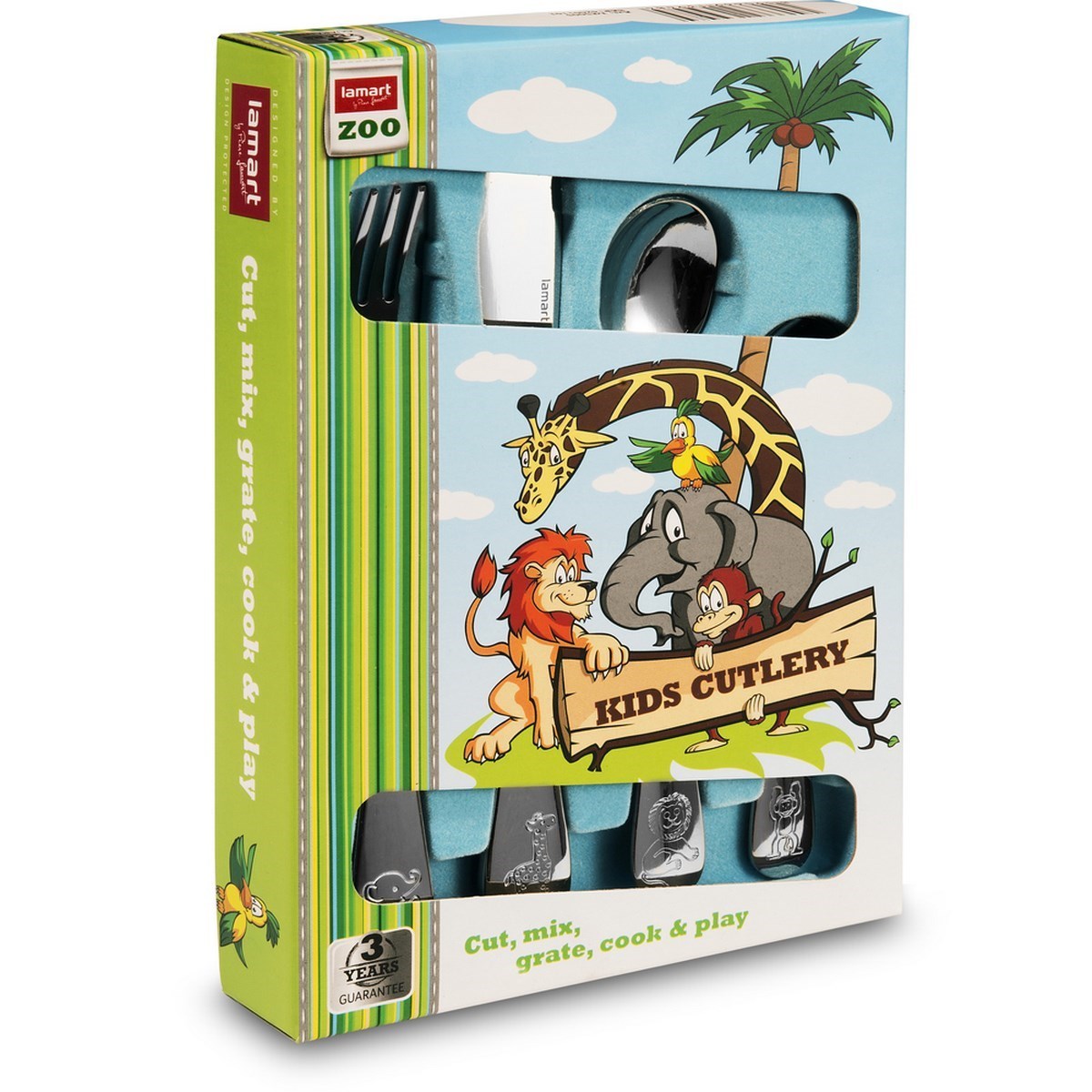 Lamart LT5005 ZOO gyermek evőeszközkészlet, 4 részes termék 2. képe