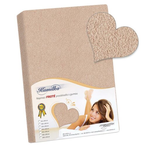 Махрове простирадло Kamilka бежевий, 160 x 200 см