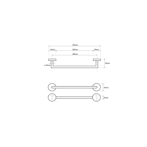 SAPHO XR400 X-Round suport pentru prosoape 35 cm ,argintiu