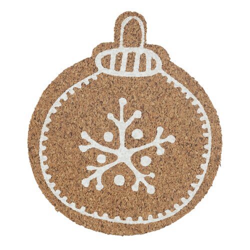 Altom Podstavek za skodelico iz plute Christmastree bauble 10,7 x 10 x 0,3 cm, set 6 kosov