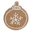 Altom Korková podložka pod hrnek Christmas tree bauble 10,7 x 10 x 0,3 cm, sada 6 ks