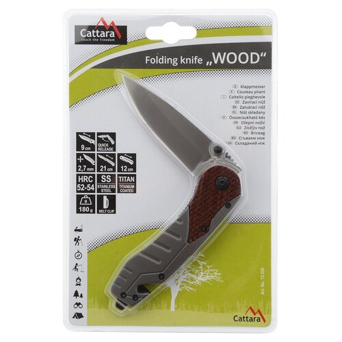 Cattara Zavírací nůž s pojistkou Wood, 21 cm