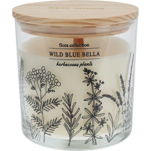 Vonná svíčka Flora Collection, Wild Blue Bella, 10 x 10 cm