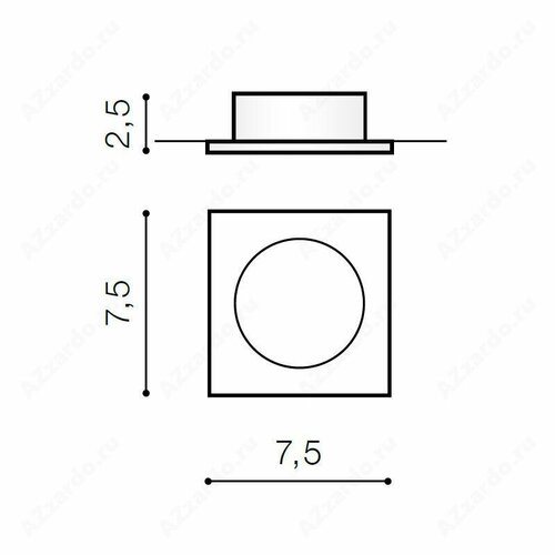 Azzardo AZ1788 sufitowa oprawa wpuszczana Ivo Square, GU10, 1x 50 W, chrom