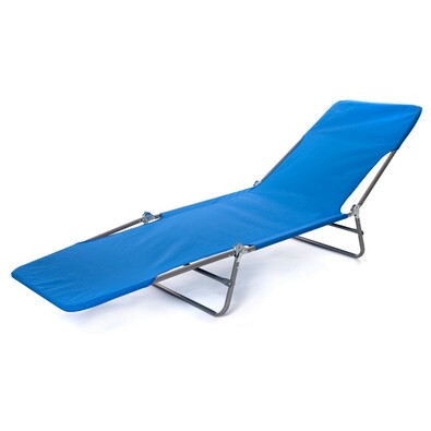 Happy Green Plážové skladacie ležadlo modrá