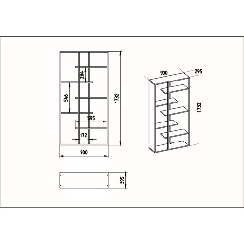 Knižnica Presto Black and Walnut