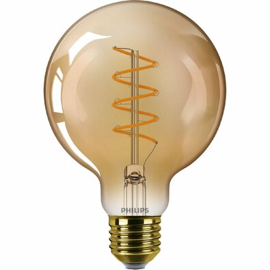 Philips LED filament žárovka E27 G95 5,5W (40W) 2200K stmívatelná, jantarová