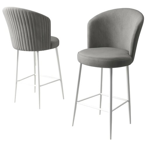 Set de scaune de bar Fora Grey and White, 6 buc.