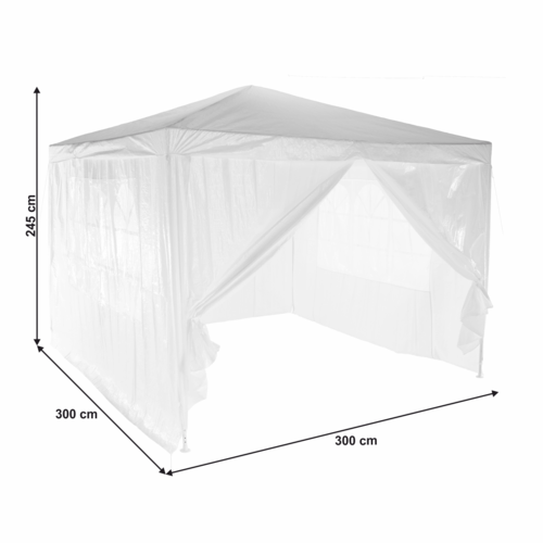 Trekno 1 típusú kerti parti sátor, fehér,300 x 300 x 245 cm