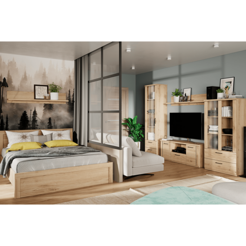 TV asztal DORSI 2D1S/135, tölgyfa Navarra