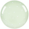 Keramični plitki krožnik s pikami, zelen