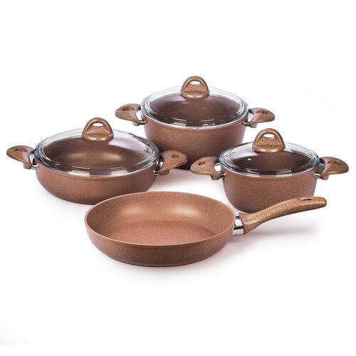 4Home 7-teiliges Geschirr-Set Granite Brown