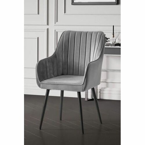 Set de scaune de sufragerie Nova Grey and Black, 2 buc.