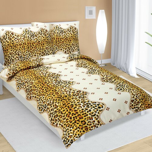 Krepp-Bettwäsche Leopardenmuster, 140 x 200 cm, 70 x 90 cm