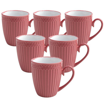 Florina Zestaw kubków ceramicznych Doric 330 ml, 6 szt., malinowy
