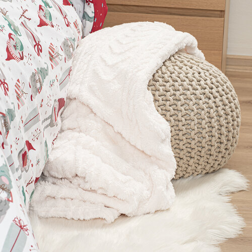 4Home Decke Cozy Knit Creme, 150 x 200 cm