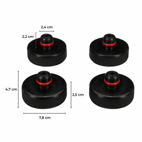 Sixtol Komplet gumijastih blazinic za vzglavnikJACK PAD SET 4T za avtomobile Tesla, 4 kosi