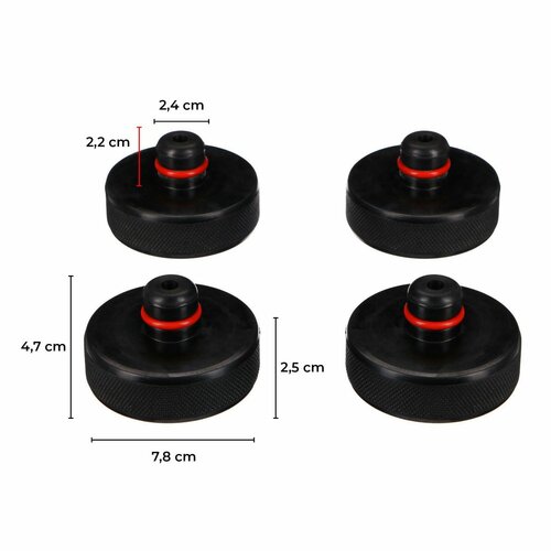 Sixtol Set de tampoane de cauciuc pentru heverJACK PAD SET 4T pentru mașini Tesla, 4 buc