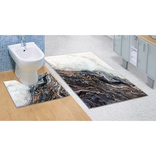 Dywanik łazienkowy Marmur 3D, 60 x 100 + 60 x 50 cm