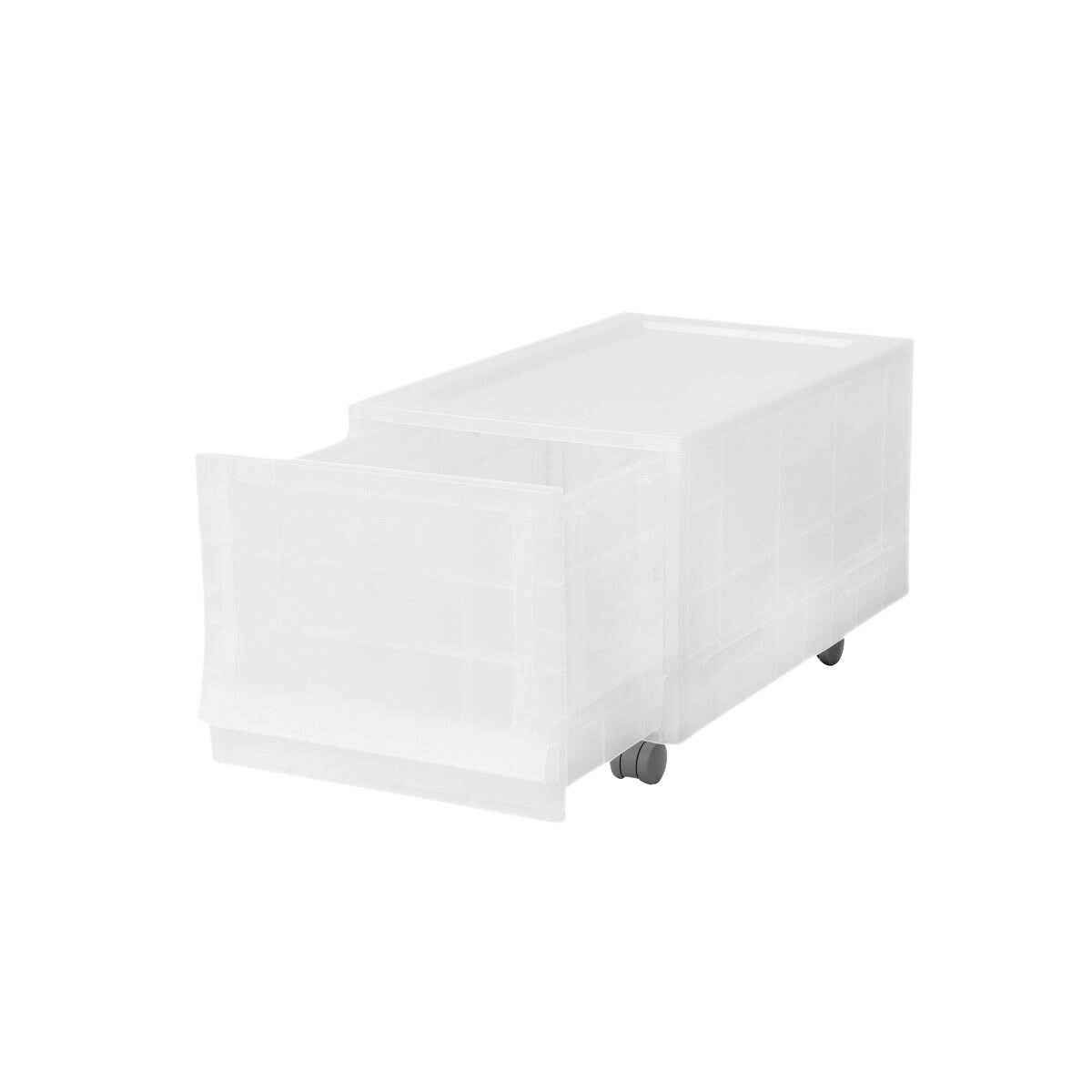 Modułowy pojemnik Wave Junior Mist z kółkami 43,4x 27,2 x 22 cm, wąski - 1 szuflada - kółka