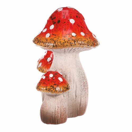 Légyölő galóca piros trió, kerámia, 7 x 11 x 12 cm