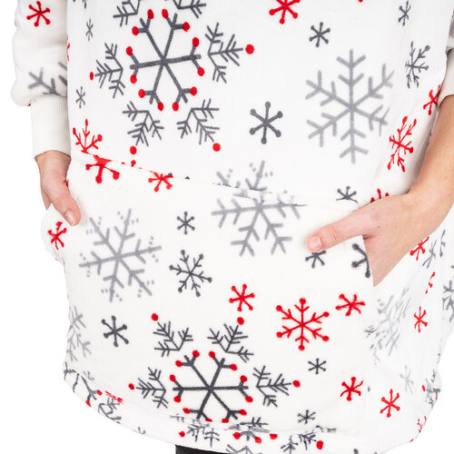 4Home Sweatshirt Mikroplüsch in Lammfelloptik Snowflakes, Größe S