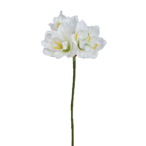 Amaryllis artificial, alb, 54 cm