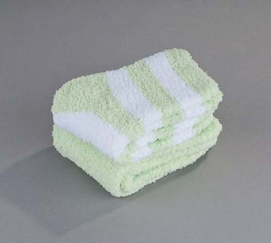 Sada 2 párů ponožek na spaní Batepo, sv. zelené, bílá + zelená